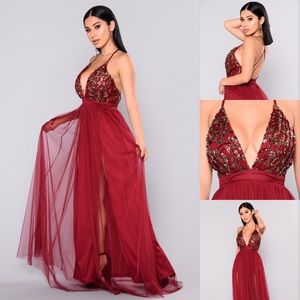 NEW red fashion nova maxi dress
